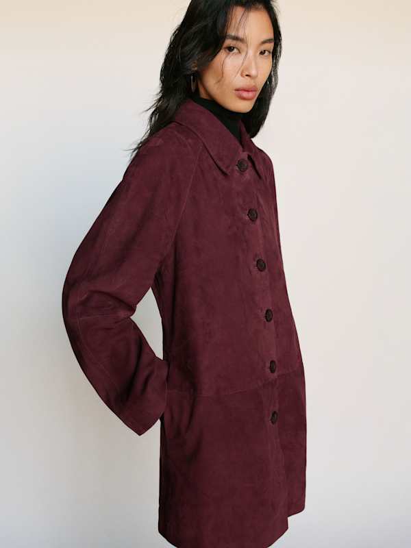 Veda Celine Jacket - Wine Suede